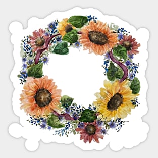 Sunflower Wreath Sticker